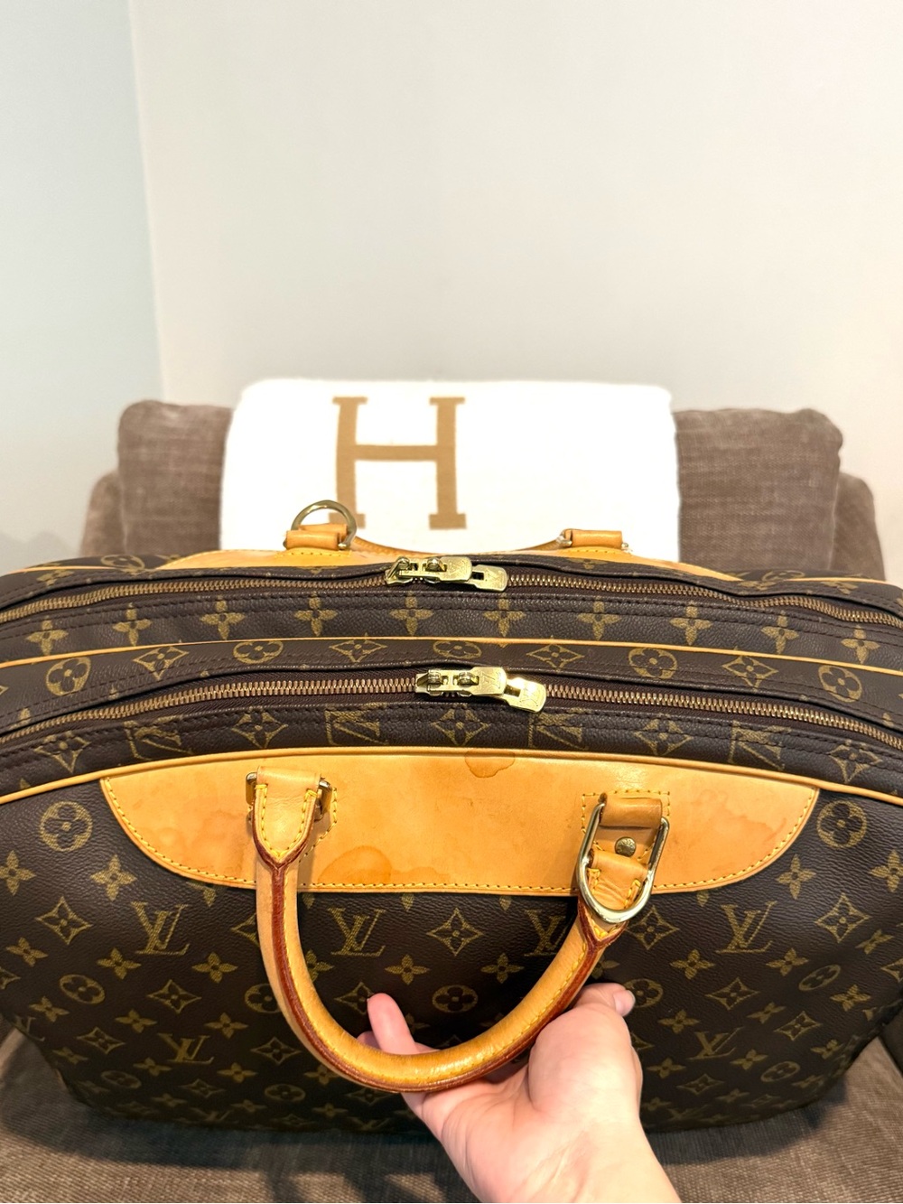 Authentic Louis Vuitton Alizé Poche travel bag M41393 brown monogram LV unisex - Picture 16 of 16